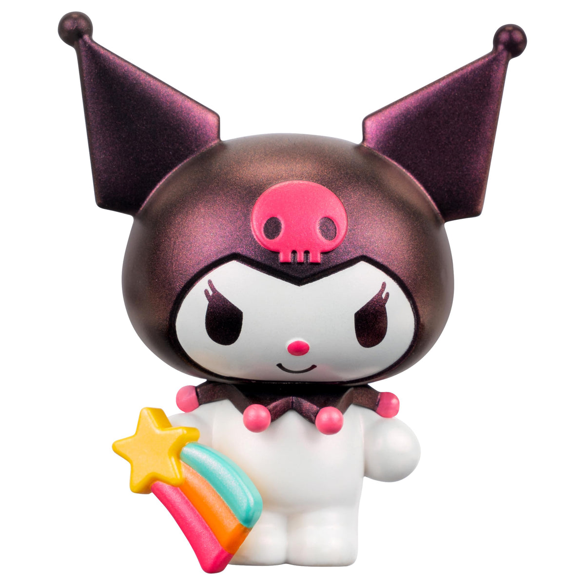 Jazwares Kuromi Rainbow Vibes figure with shimmering finish for shelf display.