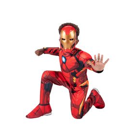 Jazwares Marvel Iron Man Qualux jumpsuit with chest reactor detail for immersive cosplay