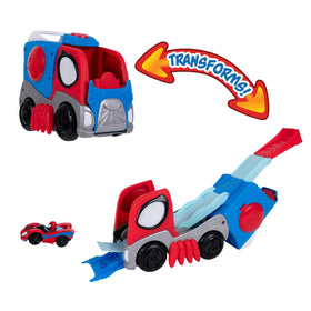 Jazwares Spidey 9-inch vehicle transforming into a dynamic race set