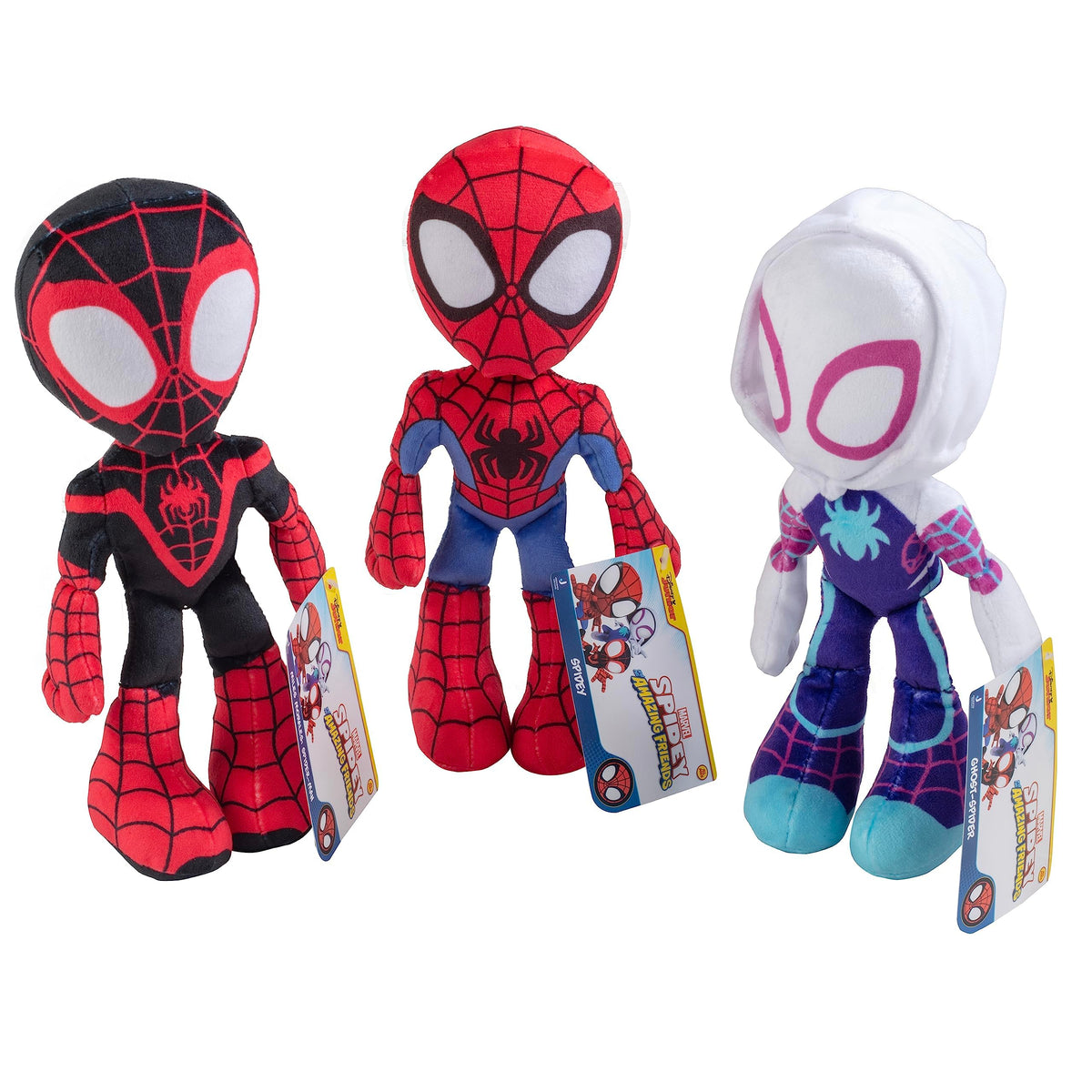 Jazwares Marvel Spidey Plush 3-Pack Spider-Man front view for imaginative play