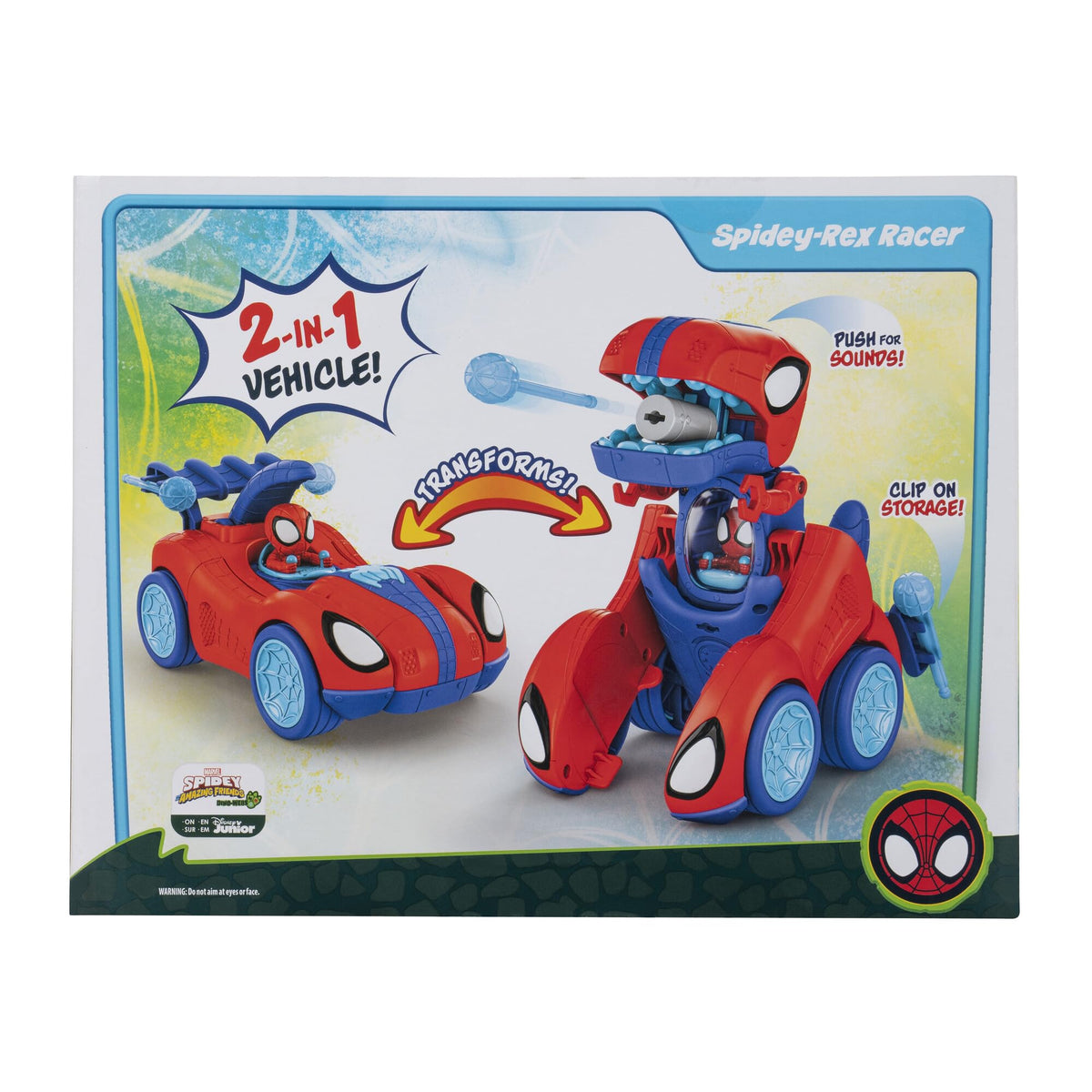 Jazwares MARVEL Spidey-Rex Racer in Dino mode for action-packed play