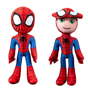 Jazwares Marvel Spidey Secret Hero Reveal plush, 12-inch display with interactive phrases for kids.