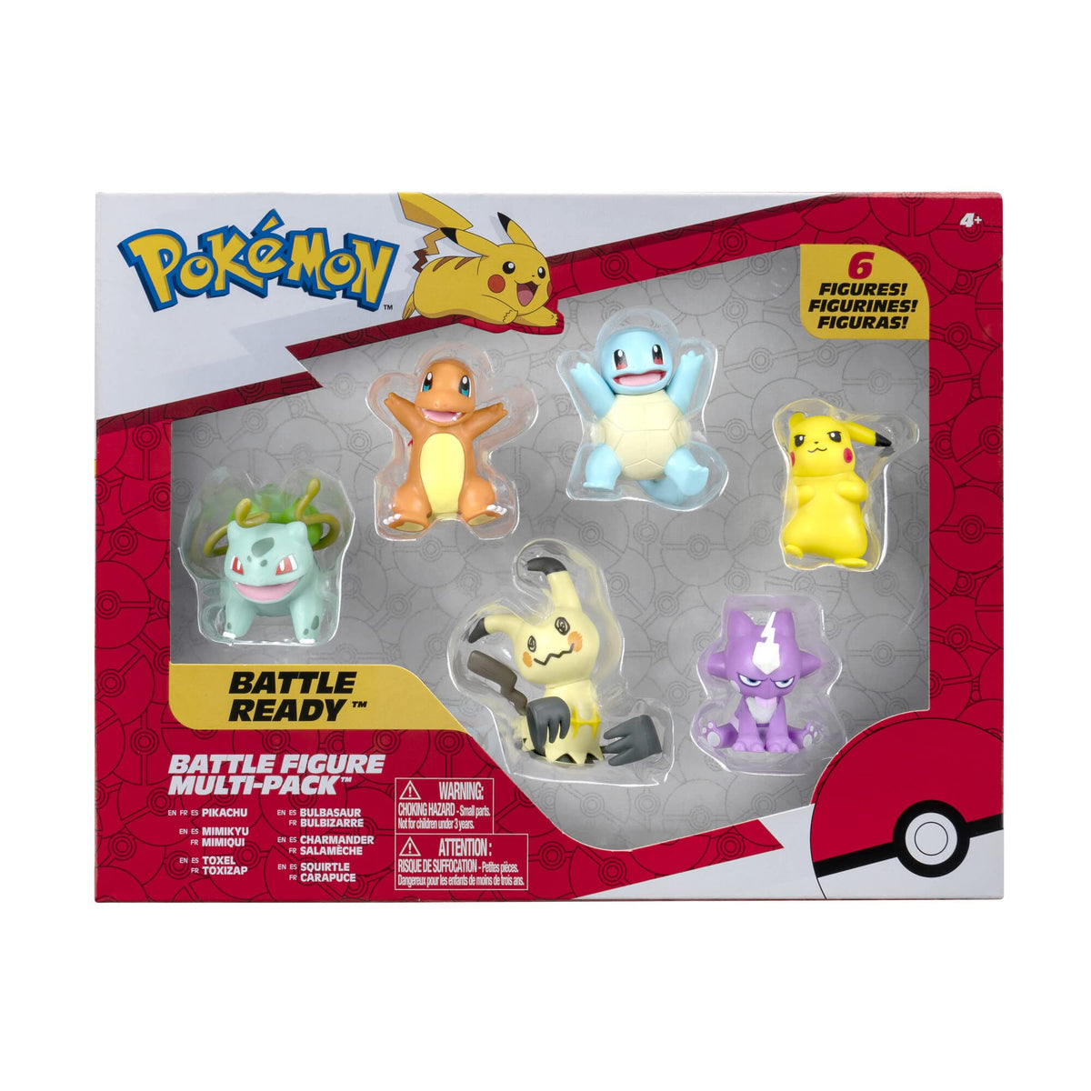 Jazwares Pokémon Battle Figure 6 Pack Pikachu close-up for imaginative battles