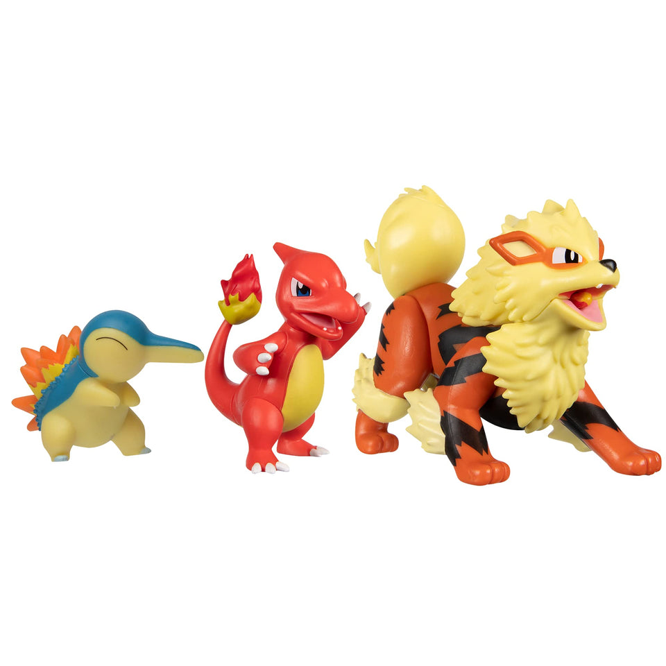 Jazwares Pokemon Arcanine 3-inch battle figure for dynamic display and action play.