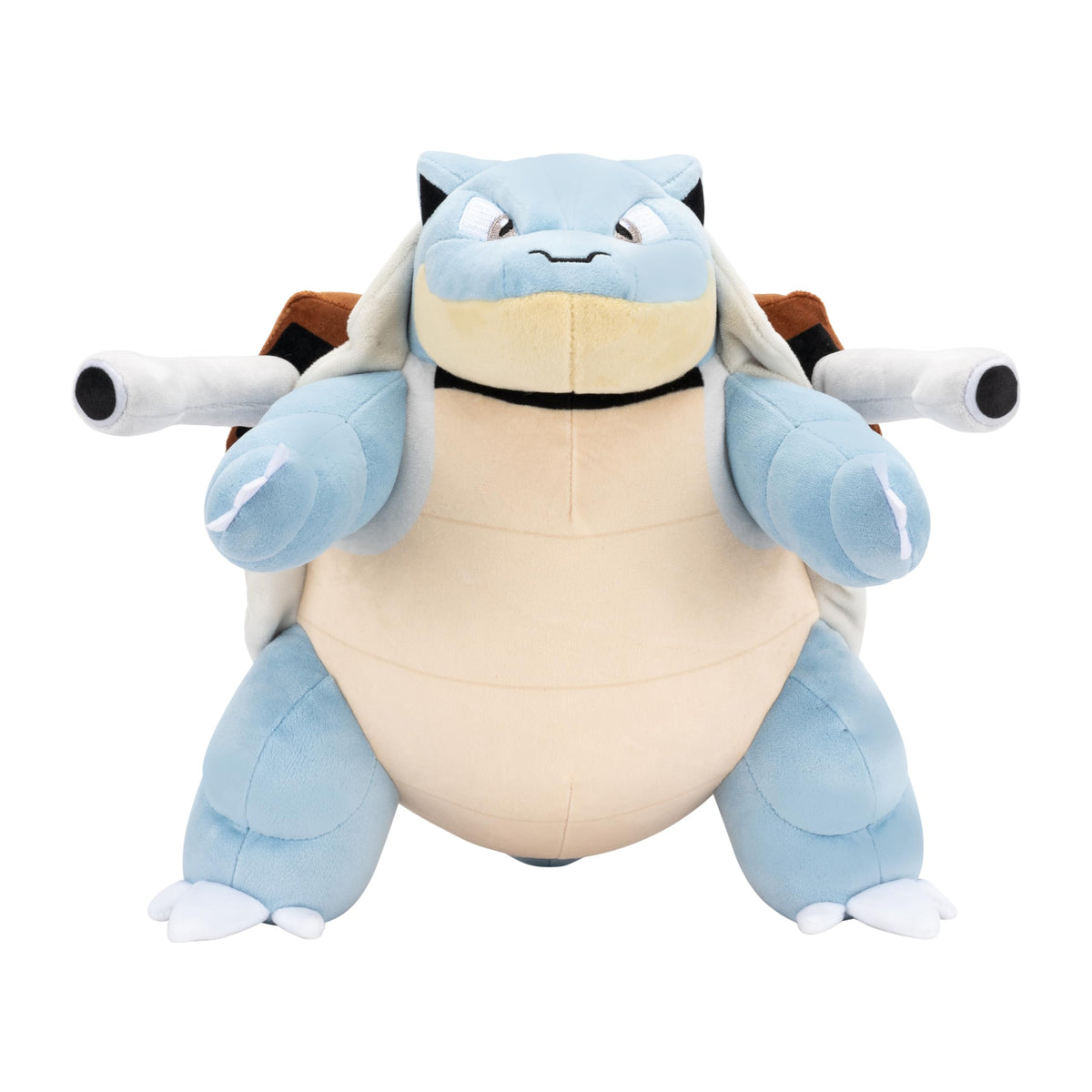 Jazwares Blastoise plush front view, cuddly companion for playtime and display.