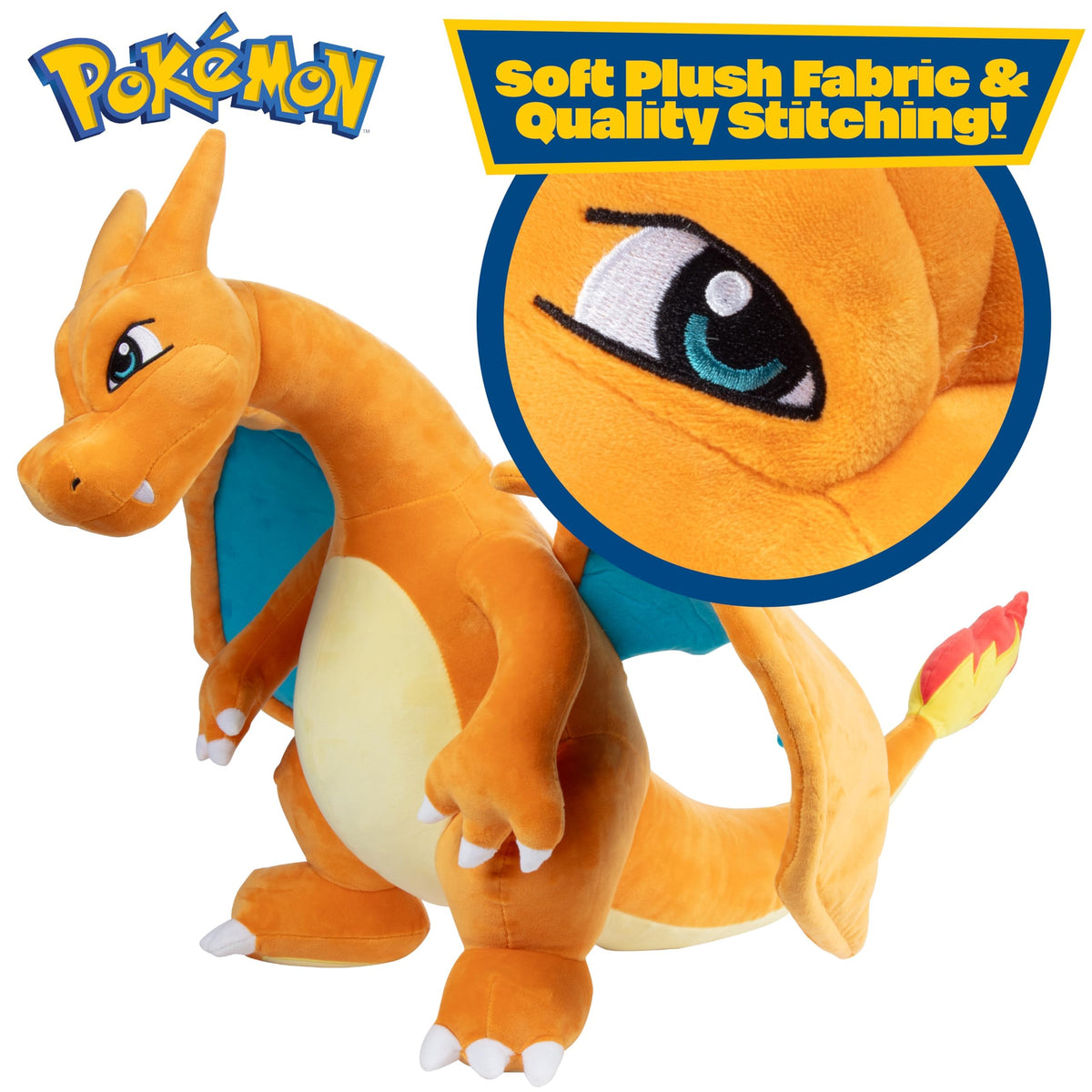 Officially licensed Charizard plush from Jazwares, Pokemon fan favorite