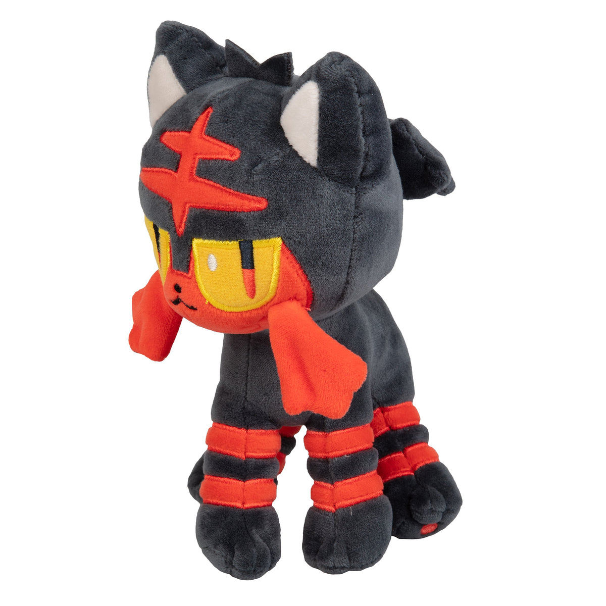 Close-up of Jazwares Litten plush fabric, soft texture.