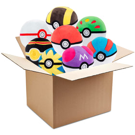 Jazwares Pokemon Mystery 5-inch Poké Ball Plush 2-pack with assorted styles for display and play.