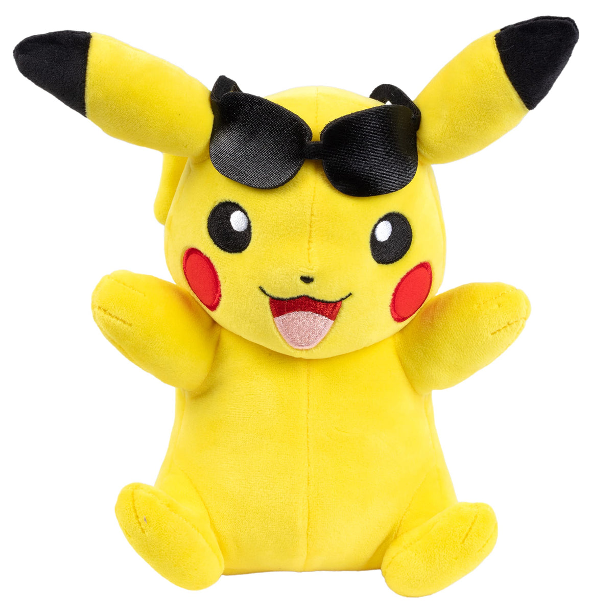 Jazwares Pikachu plush with soft fur, ideal for bedtime snuggles.