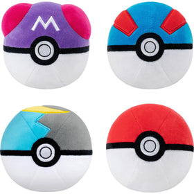 Jazwares Pokémon Poké Ball Plush 4-Pack – Poké Ball plush for cuddling and imaginative play