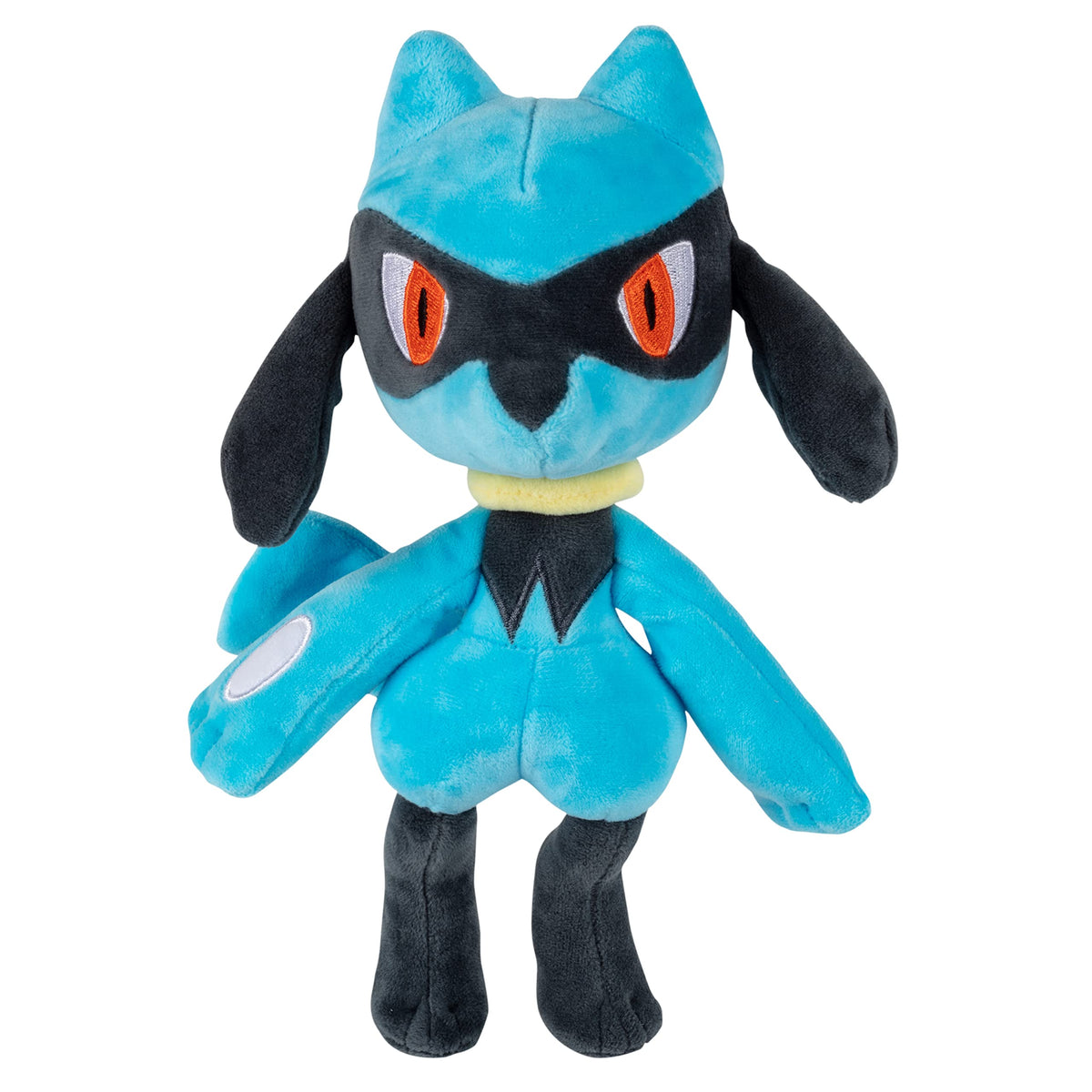 Jazwares Pokémon Riolu Plush side view, compact travel companion