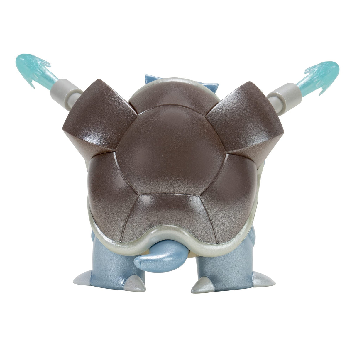 Jazwares Blastoise figure includes water missile launcher for imagined battles.