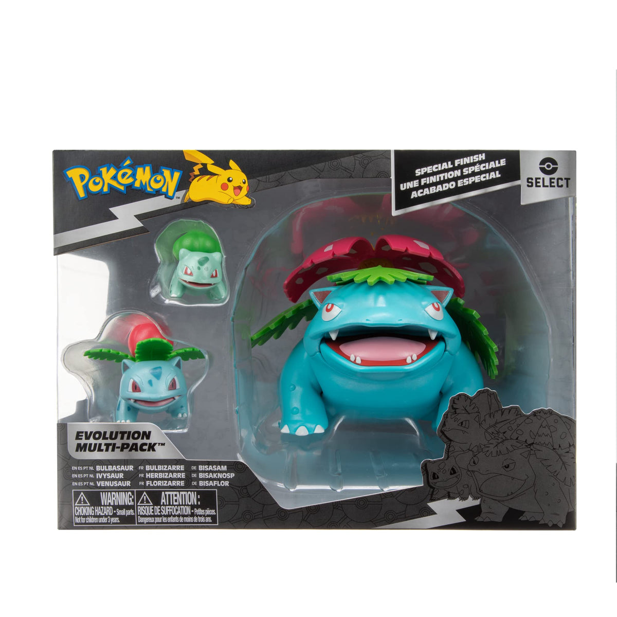Jazwares Pokémon Select Evolution Ivysaur 3-inch figure for dynamic posing