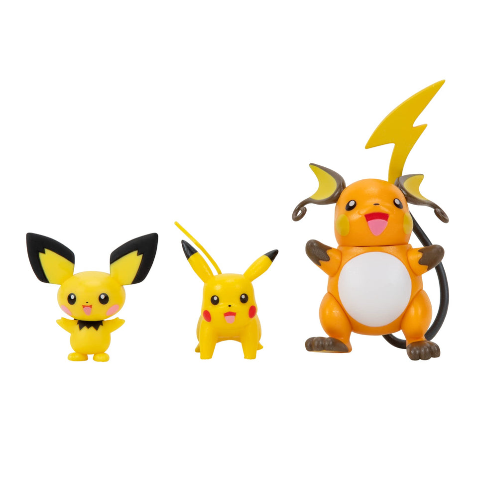Jazwares Pokemon Select Evolution Pichu 2-inch figure front view for display.