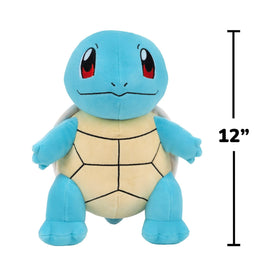 Jazwares Pokemon Squirtle Plush soft material detail highlights authentic, cozy companion for fans and kids.