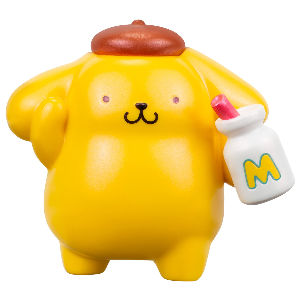 Jazwares Pompompurin Rainbow Vibes figure with rainbow finish for display.