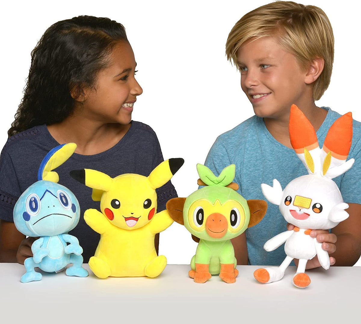 Jazwares Sobble Plush bedtime setting suggests cozy nighttime companionship.