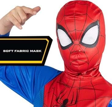 Jazwares Spider-Man mask details highlight clear visibility and expressive eyes.