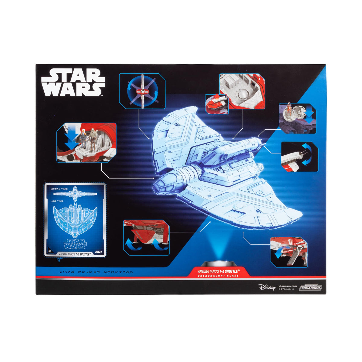 Jazwares Ahsoka Tano shuttle with retractable landing gear for authentic ramp launches.