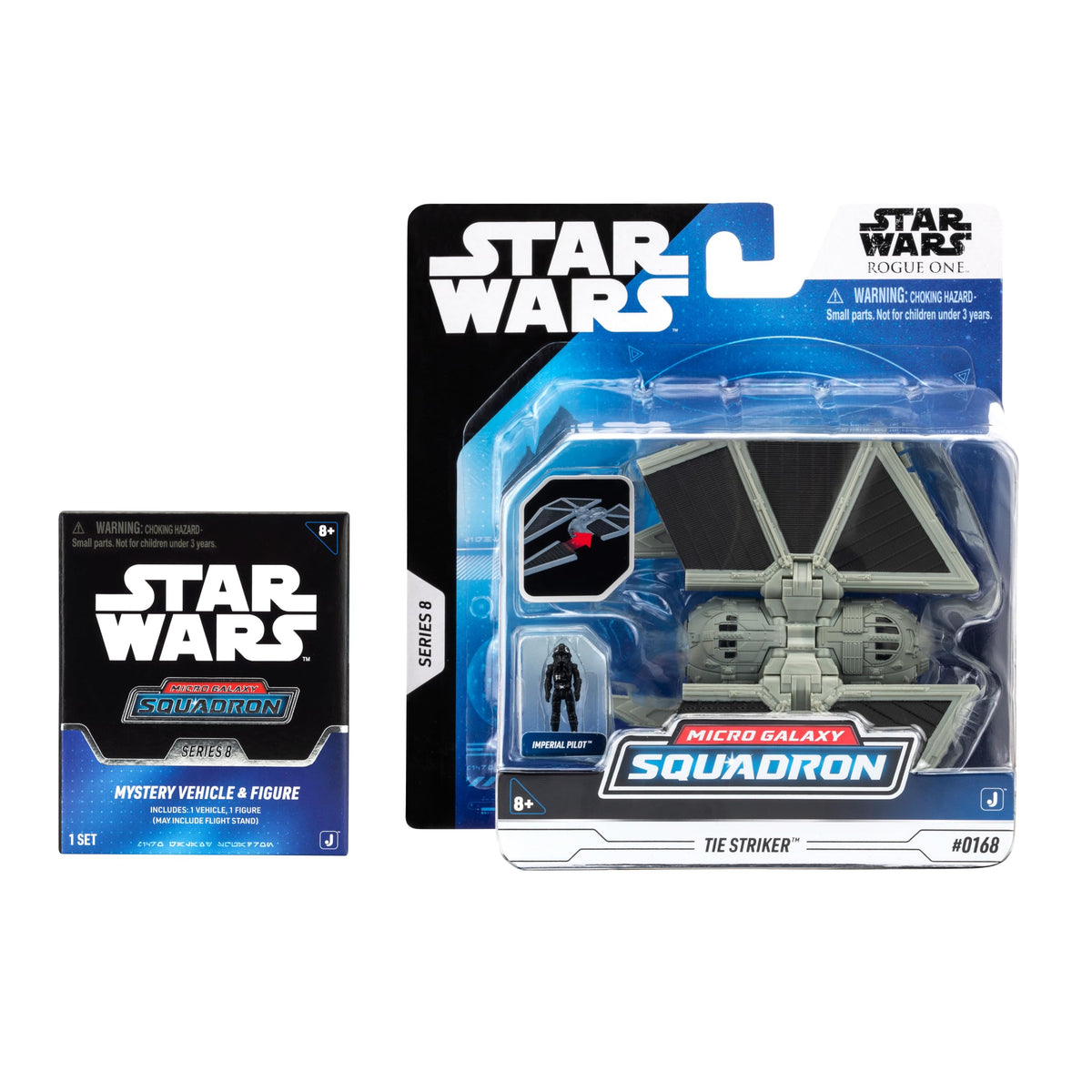 Jazwares Star Wars Micro Galaxy Squadron Tie Striker Mystery Bundle detailed for action play