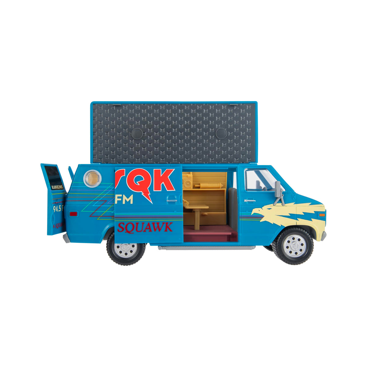 Jazwares Stranger Things WSQK van playset side open doors for quick access to figures