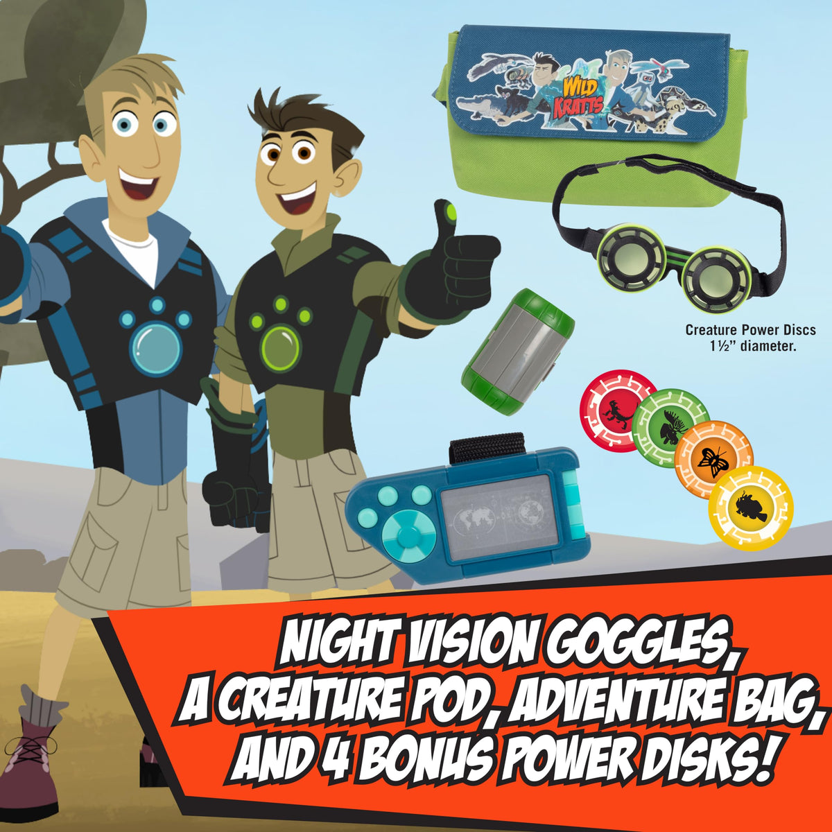 Jazwares Wild Kratts power discs four pack enables creature abilities in pretend play