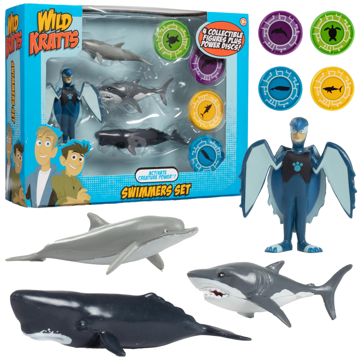 Jazwares Wild Kratts Swimmers 4-pack group figures ready for imaginative play