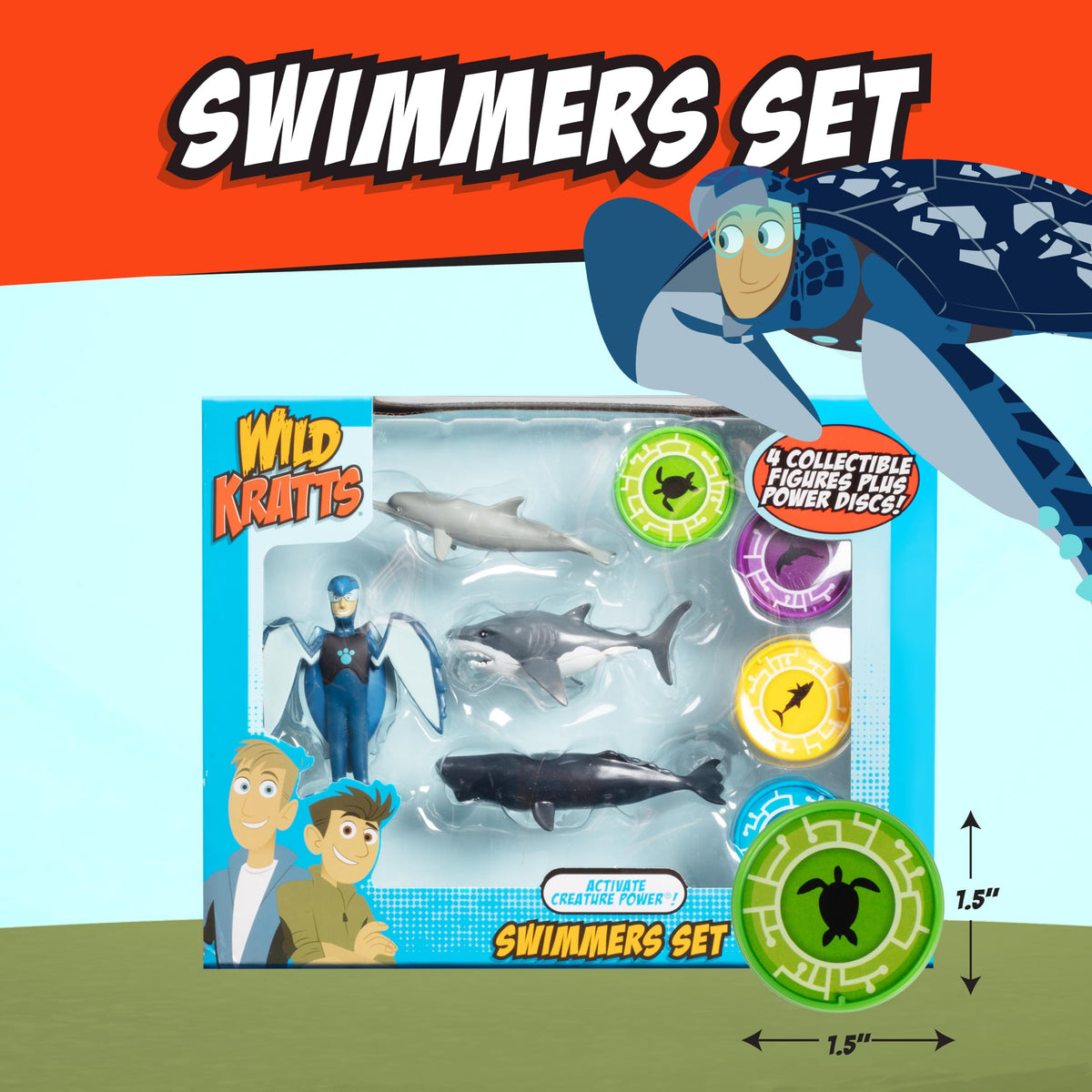 Jazwares Wild Kratts Swimmers 3-inch Kratts brother figure in pose