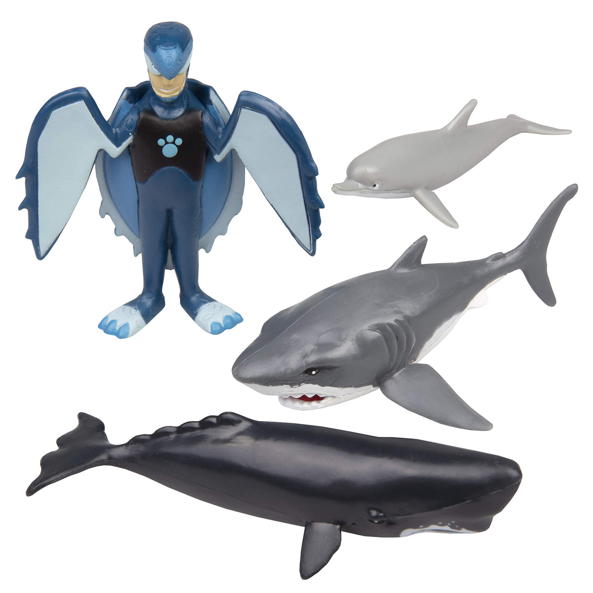 Close-up of sculpted details on Jazwares Wild Kratts Swimmers figure