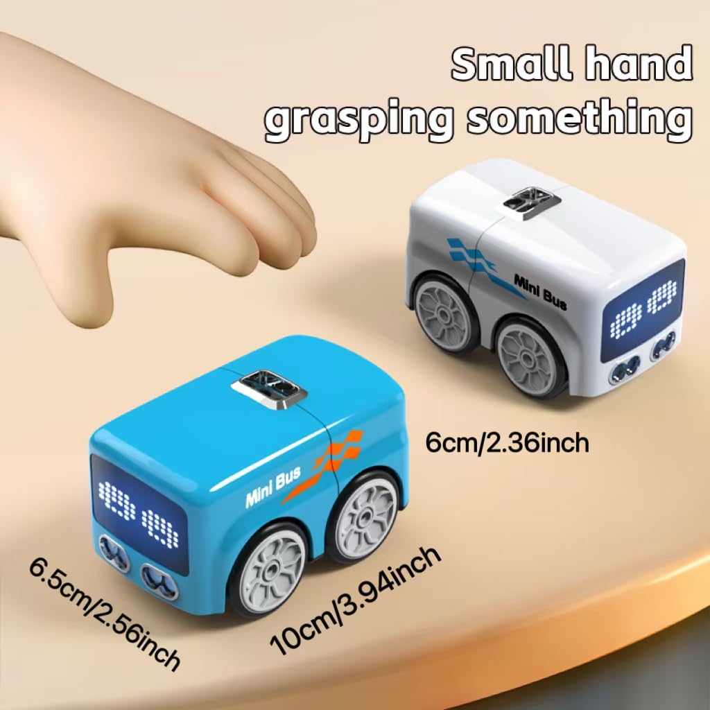 JBHUXT Magic Mini Bus dynamic lights and sounds enhance playtime cues.