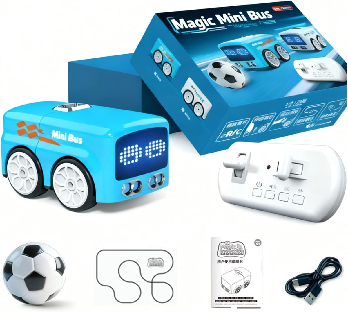 JBHUXT Magic Mini Bus remote control in action for guided play and learning.