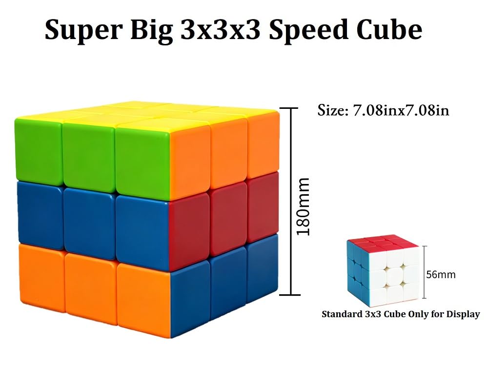 Jbpbslu Giant 3x3 Speed Cube Pro in hand for portable puzzle challenge.
