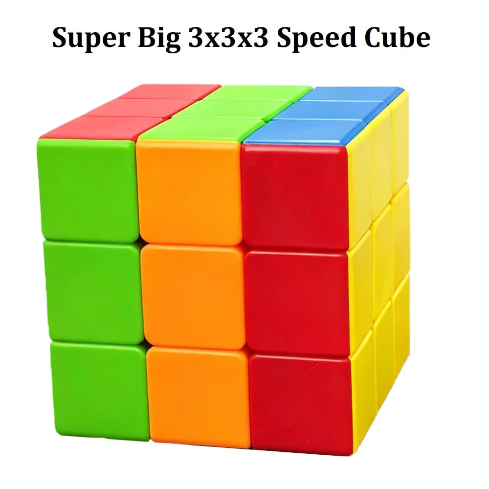 Jbpbslu Giant 3x3 Speed Cube Pro on table showing smooth turning potential.