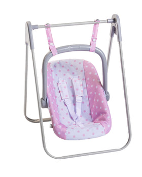 JC Toys 2-in-1 swing carrier pink for dolls up to 18 inches