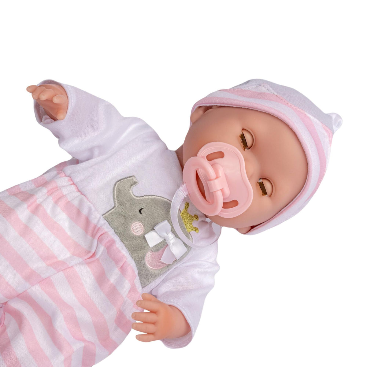JC Toys Berenguer pacifier included for soothing playtime.