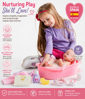 Birth certificate and hospital bracelet enhance realism in JC Toys La Newborn