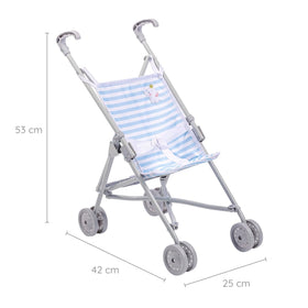 JC Toys Boutique stroller pink striped seat for realistic doll outings.