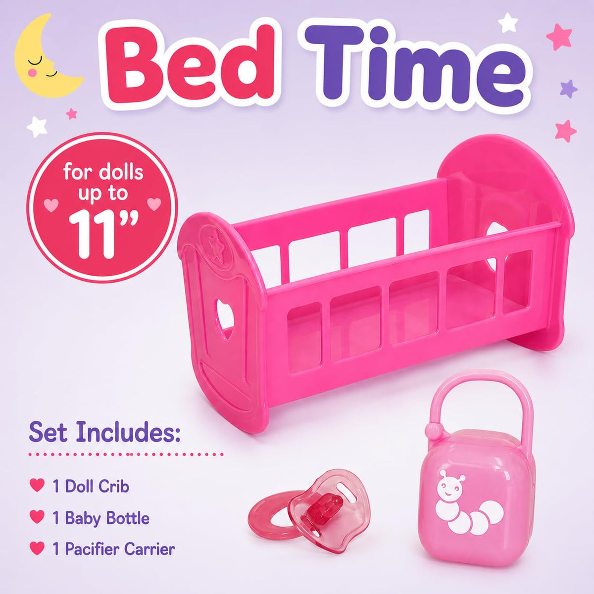 JC Toys pacifier with pod for 11 inch dolls—helps calm and nap time.