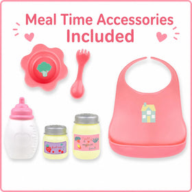 JC Toys Doll High Chair pink blue fits up to 17 inches for doll caregiving.