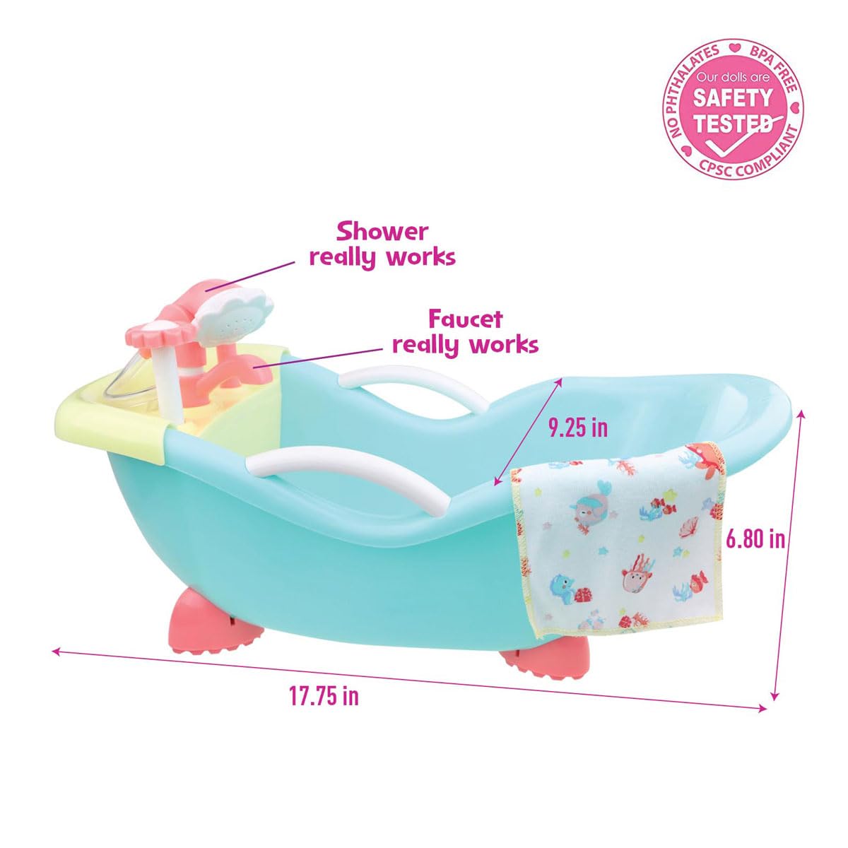Soap dish included in the JC Toys bath set for organized pretend washing.