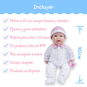 JC Toys La Baby pink stripe outfit with hat.