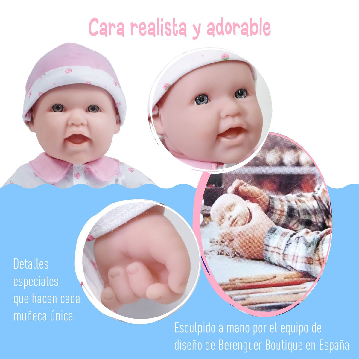 JC Toys La Baby removable pacifier with outfit.