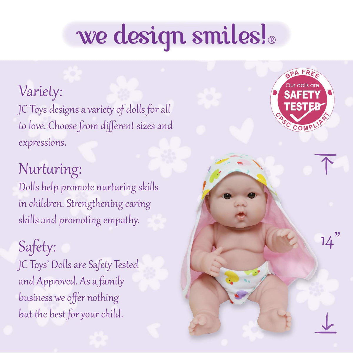 JC Toys reusable Velcro diaper for easy outfit changes during play