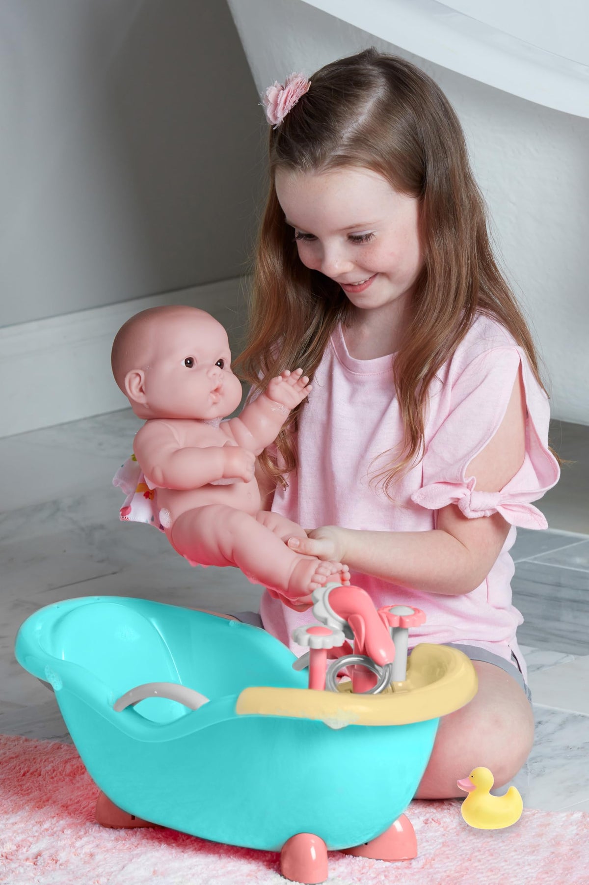 JC Toys Lots to Love rubber duck adds joyful bath time