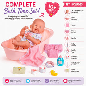 Poseable arms, legs, and head enable realistic dressing with JC Toys La Newborn