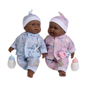 JC Toys Twins 13 realistic soft body dolls by Berenguer Boutique for lifelike nurturing play