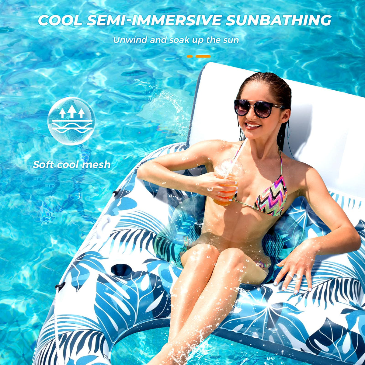 JCLEAL backrest and soft footrest for extended sunbathing