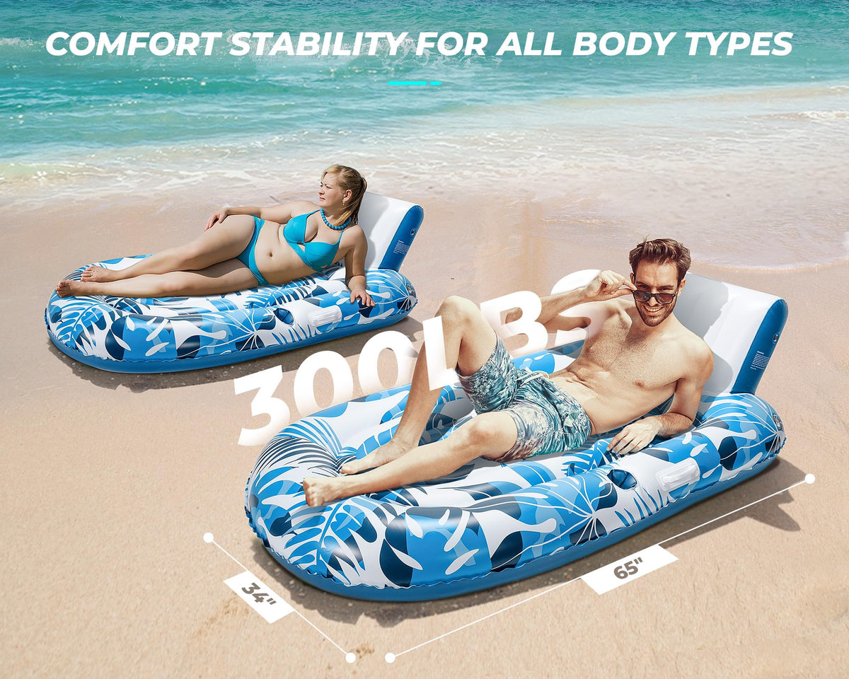 JCLEAL pool float backrest supports relaxed seated positions on water.