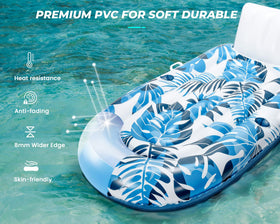 JCLEAL pool float with built-in cupholders keeps drinks close.