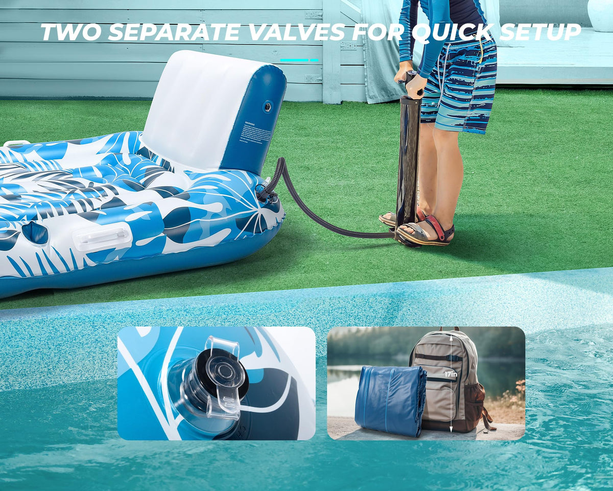 JCLEAL durable PVC construction offers long-lasting comfort on lakes and beaches.